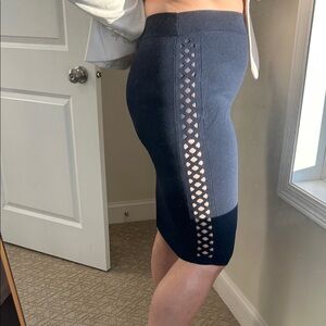 Elegant Navy Skirt with Cutout Design